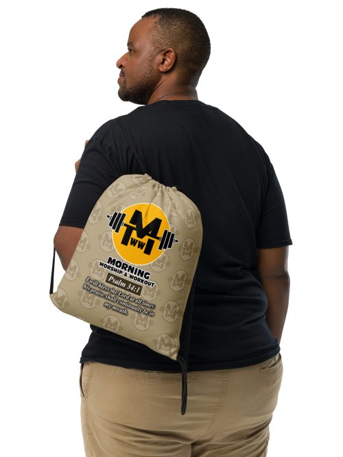 Morning Worship and Workout Logo Drawstring bag