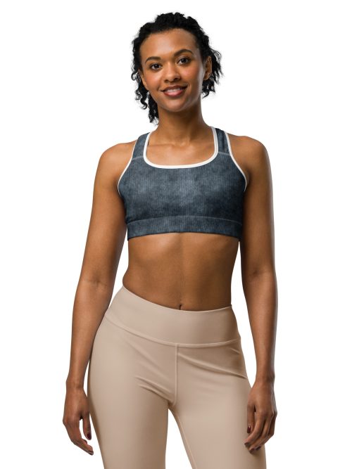 Morning Worship and Workout Denim Print Sports bra