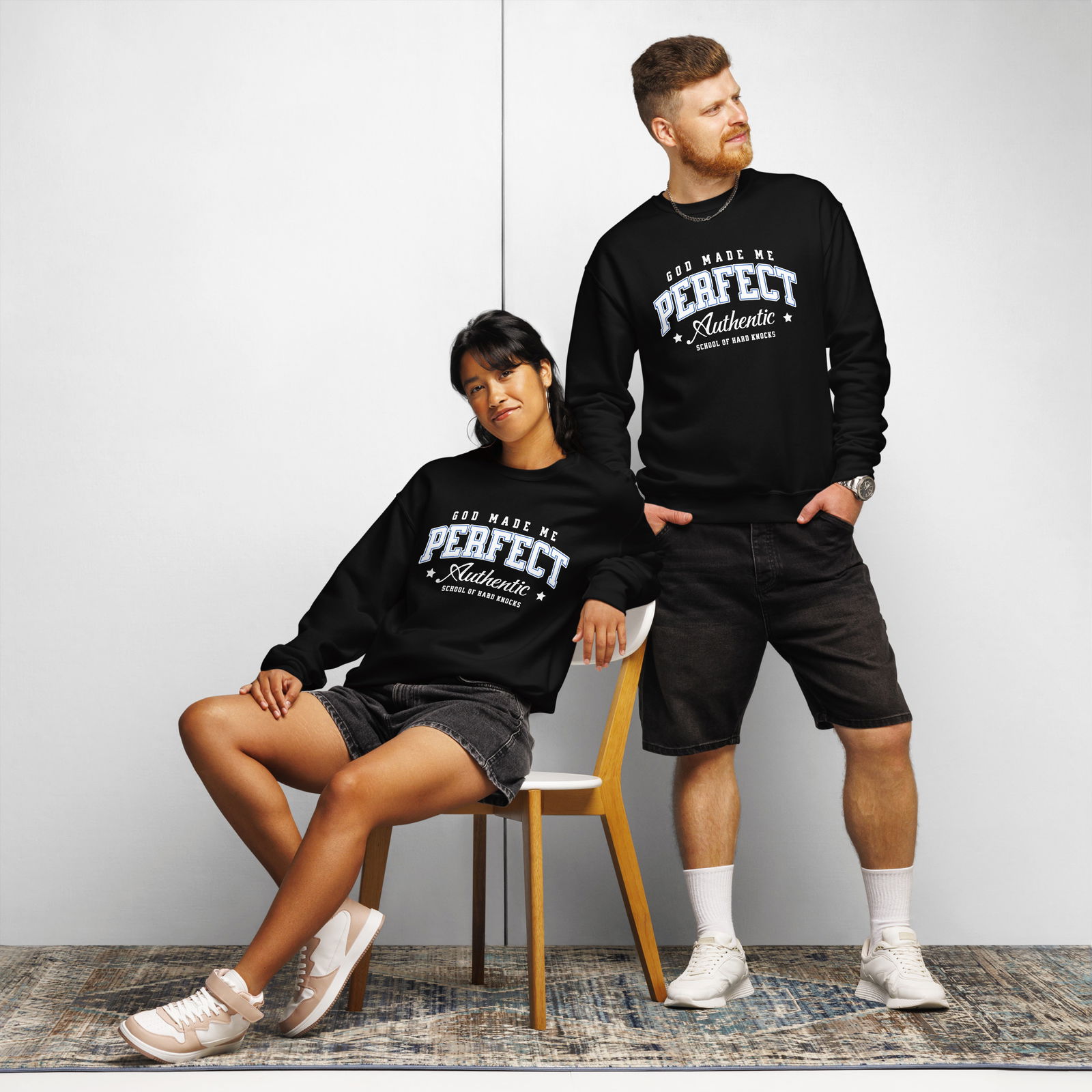 "God Made Me Perfect" Crew neck sweatshirt