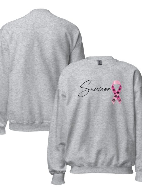“Survivor” Breast Cancer Awareness Crew Neck Sweatshirt