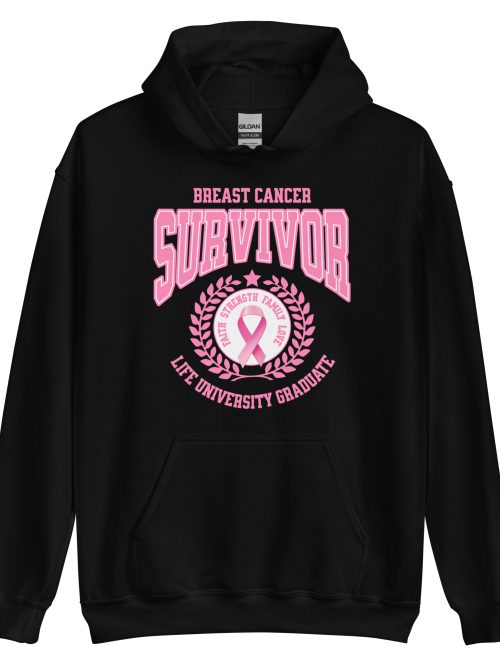 “Survivor Grad” Breast Cancer Awareness Unisex Hoodie