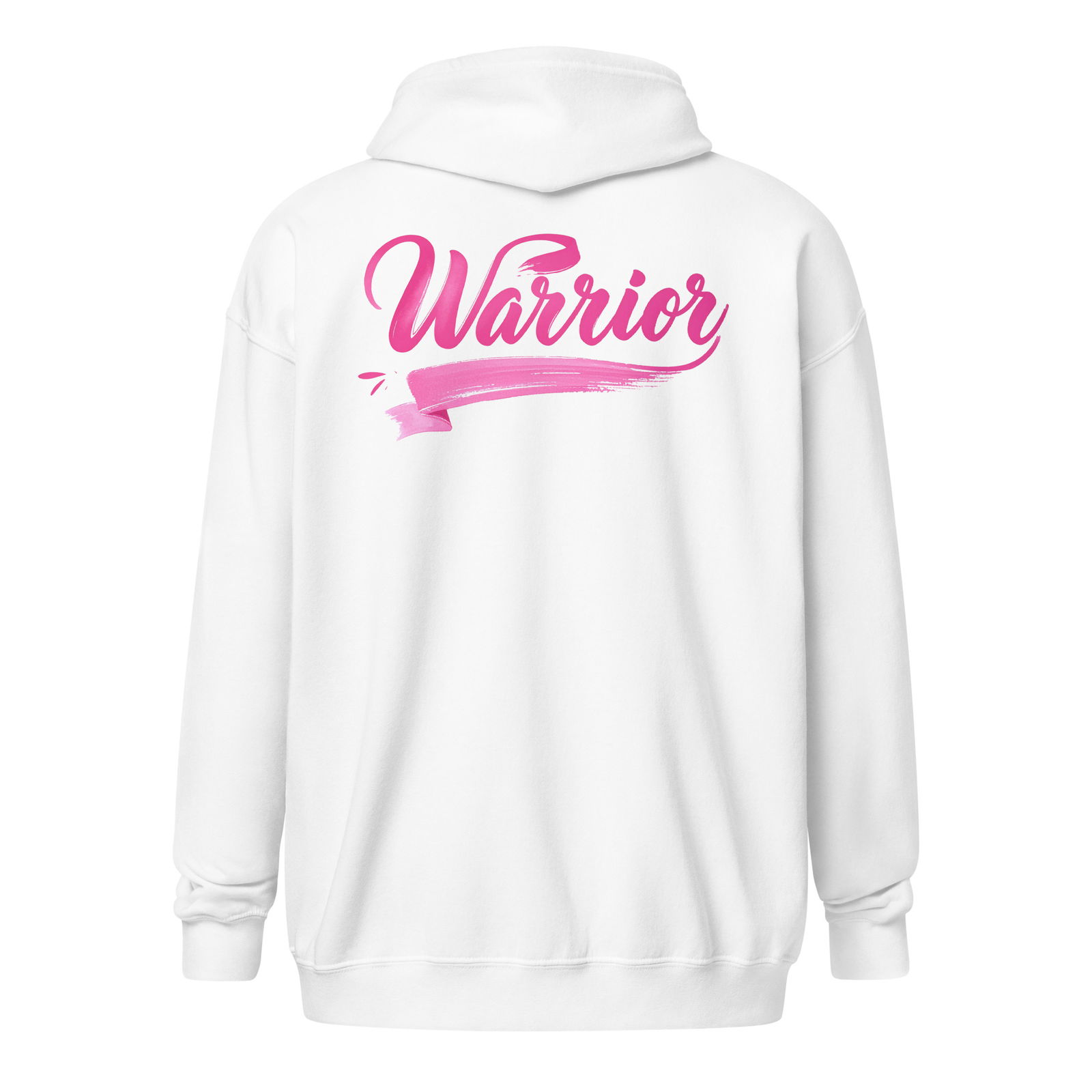 “Warrior” Breast Cancer Awareness (Back Logo) Unisex heavy blend zip hoodie