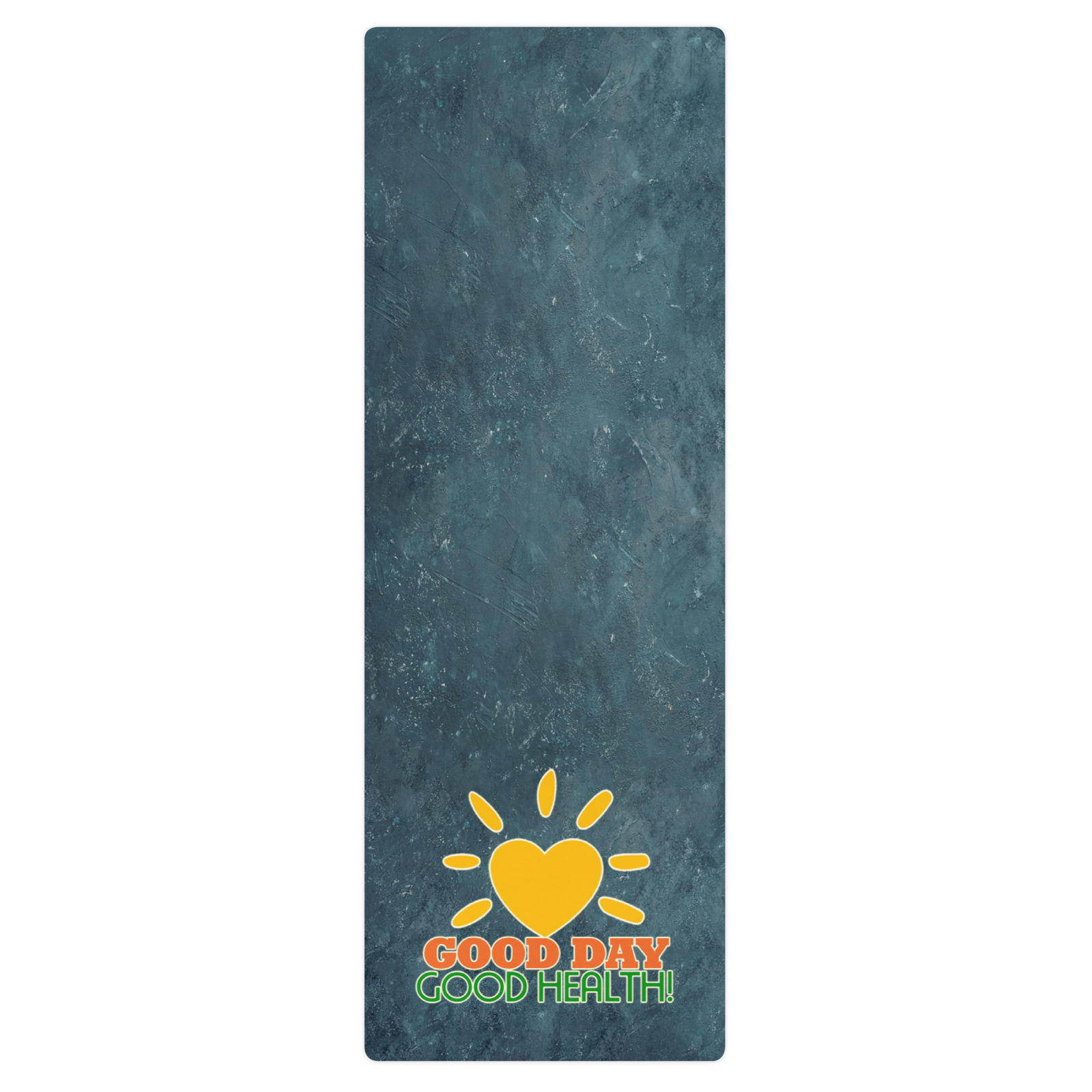 Yoga Mat (Good Day Good Health! with blue background)