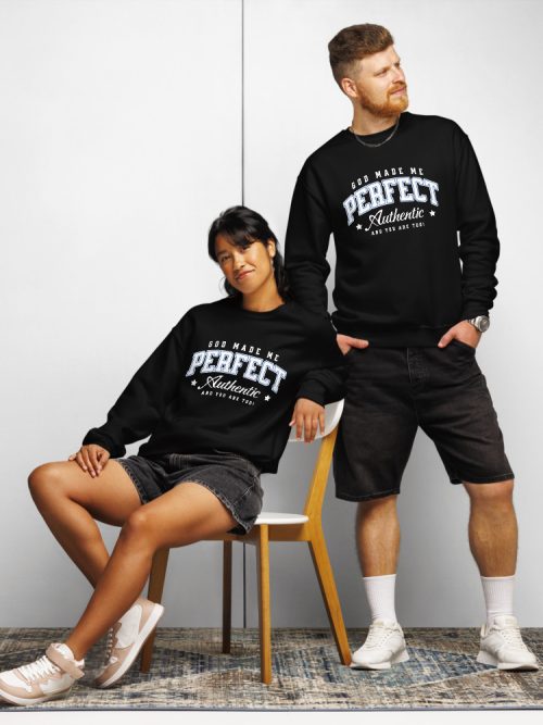 "God Made Me Perfect" Crew Neck Sweatshirt | Good Day Good Health